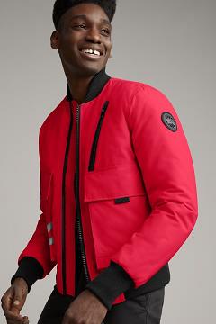 Chamarras Canada Goose Hombre Outlet - Kirkfield Chaqueta De Bombardero Black Label Rojos BW1938524